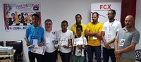 O 3 campeões, o presidente da FCX e os presidentes das Associações Regionais